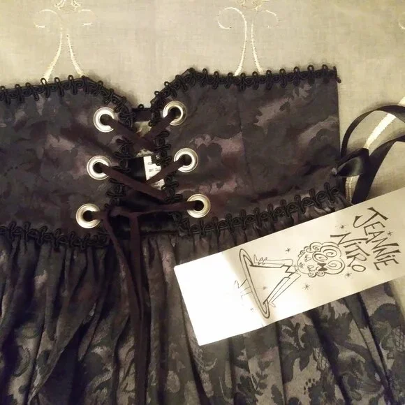 Vintage Jeannie Nitro With Tag Brocade Skirt, Pointy Witchy Goth Vampire Small - Picture 8 of 16